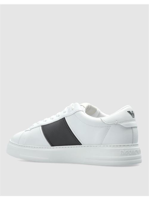 LEATHER SNEAKERS EMPORIO ARMANI | EM003701.AF18017MZ309 WHITE/NAVY